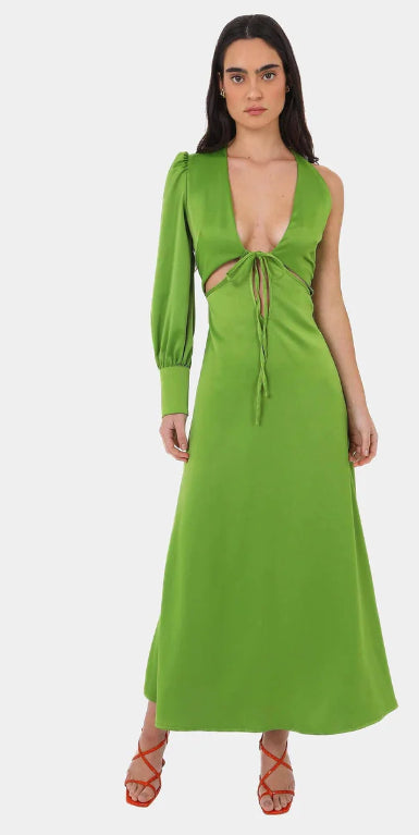 Vestido verde asimétrico
