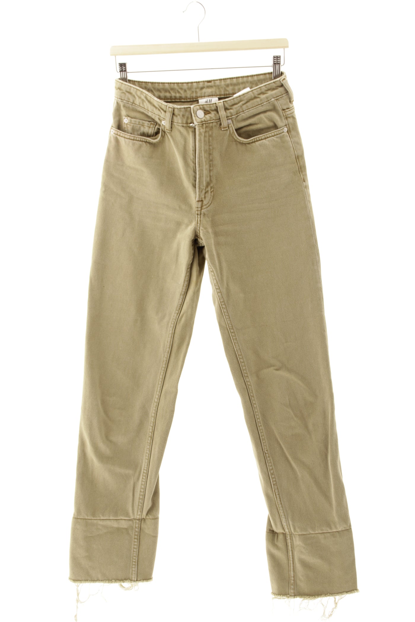 Pantalones denim beige straight fit