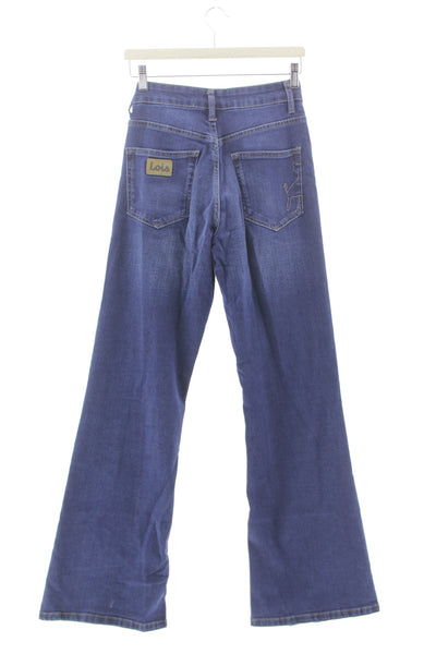 Jeans azul marino tipo washed campana