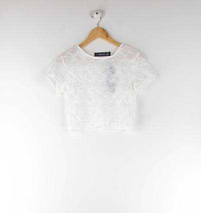 Camiseta drapeado blanco semitransparente NUEVO