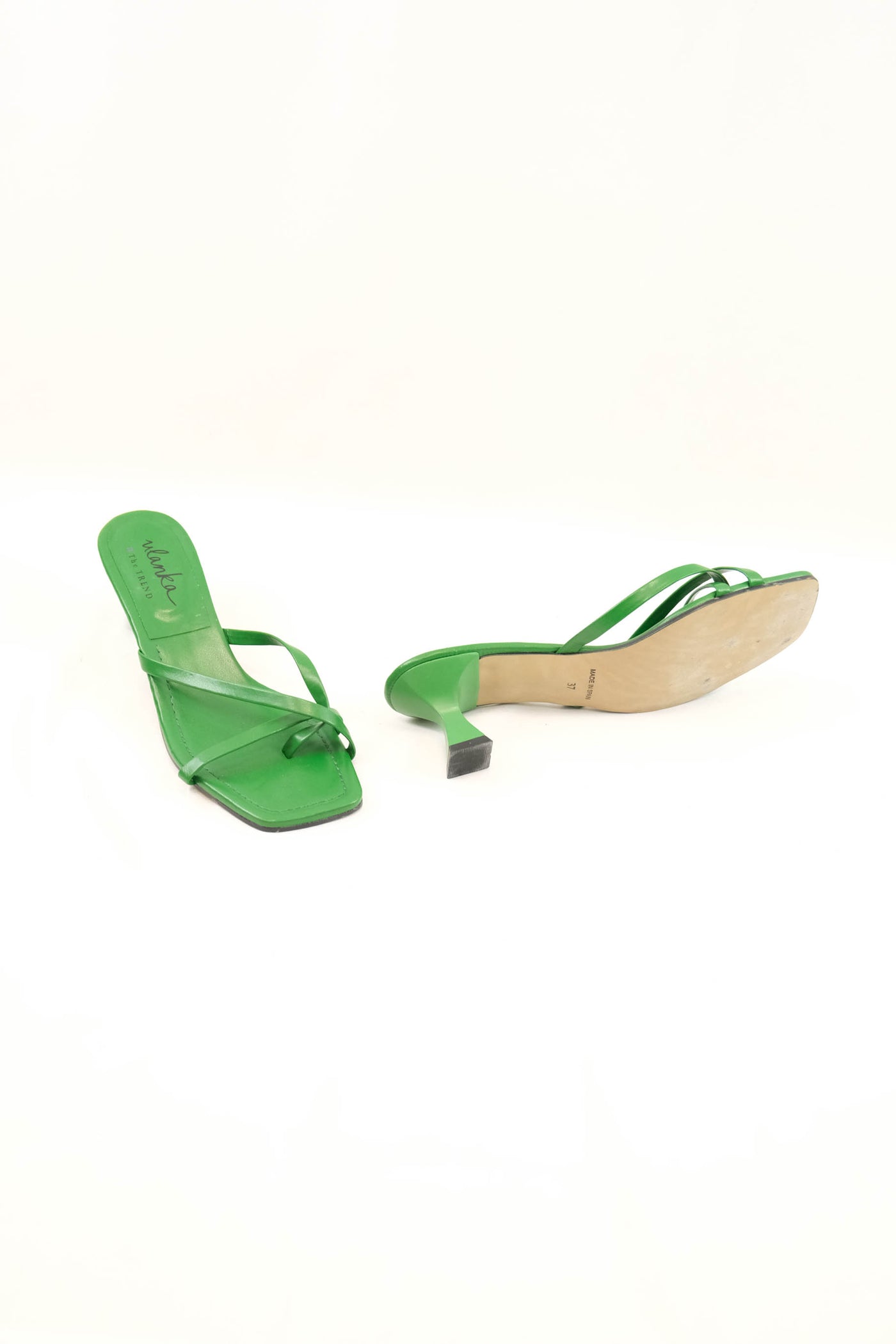 Zapato de tacón tiras verde
