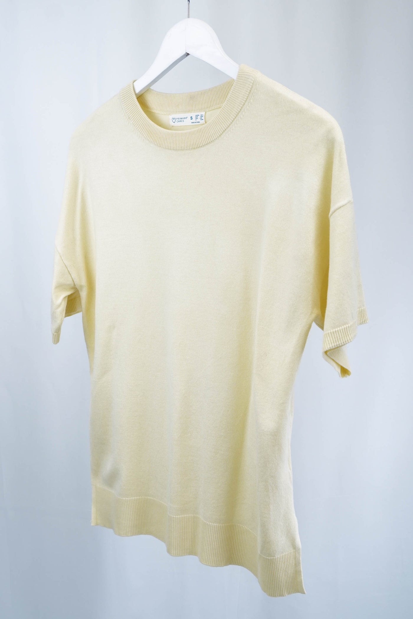 Camiseta tejido invierno manga corta amarilla
