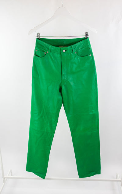 Pantalón verde efecto piel