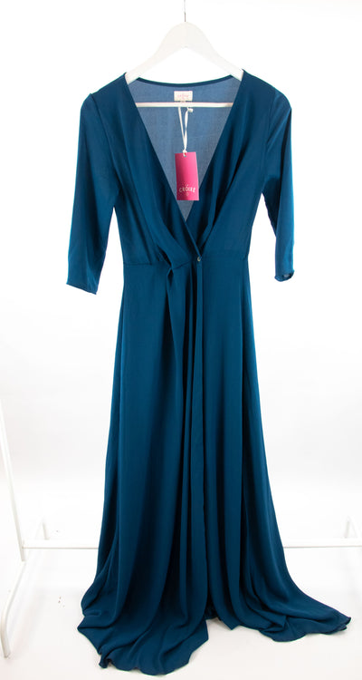Vestido azul satinado La Croixe (NUEVO)