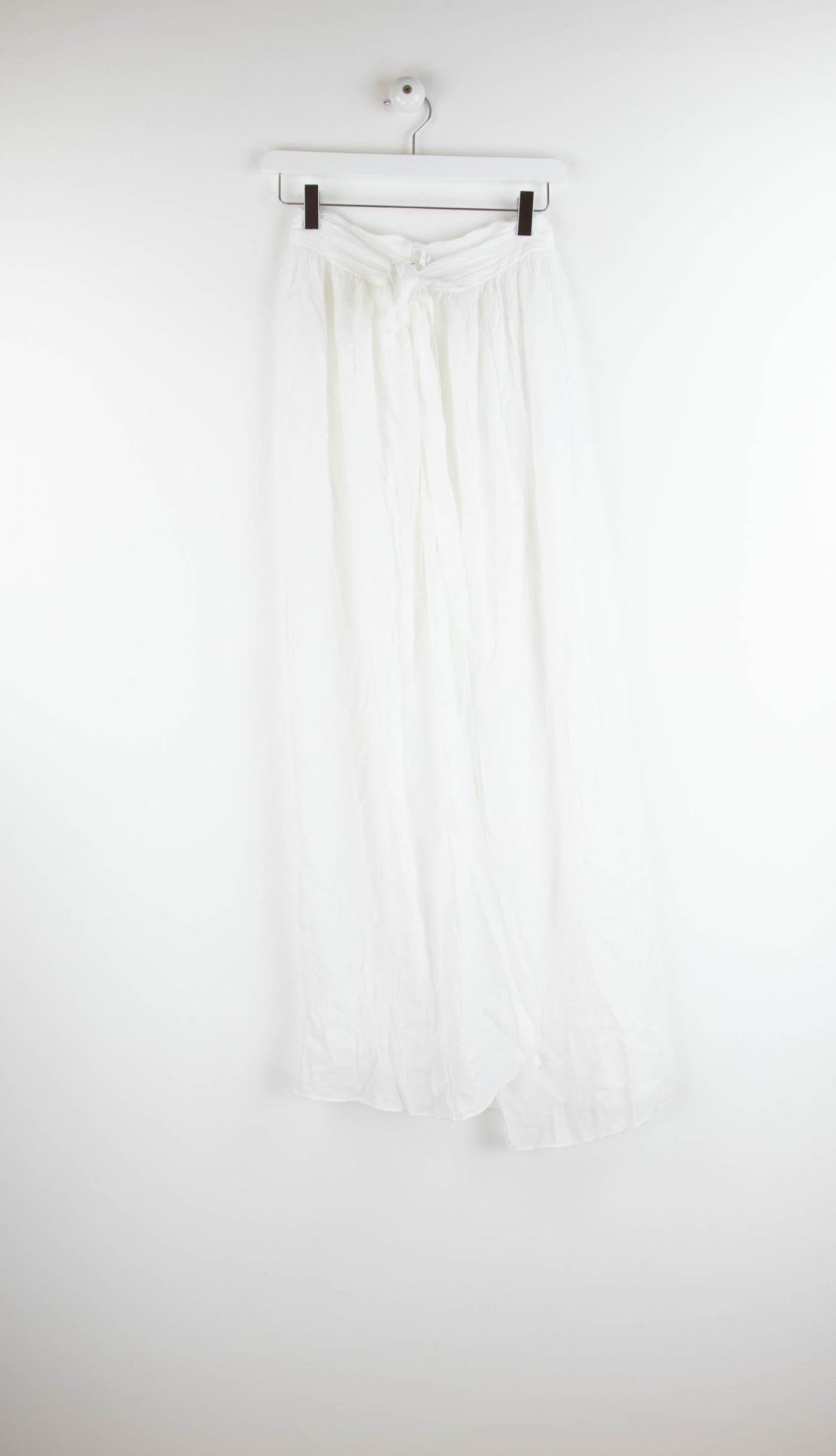 Falda larga anudada blanco