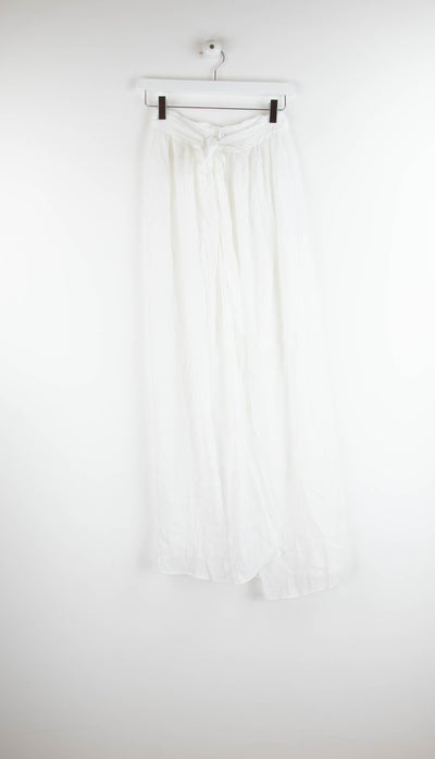 Falda larga anudada blanco
