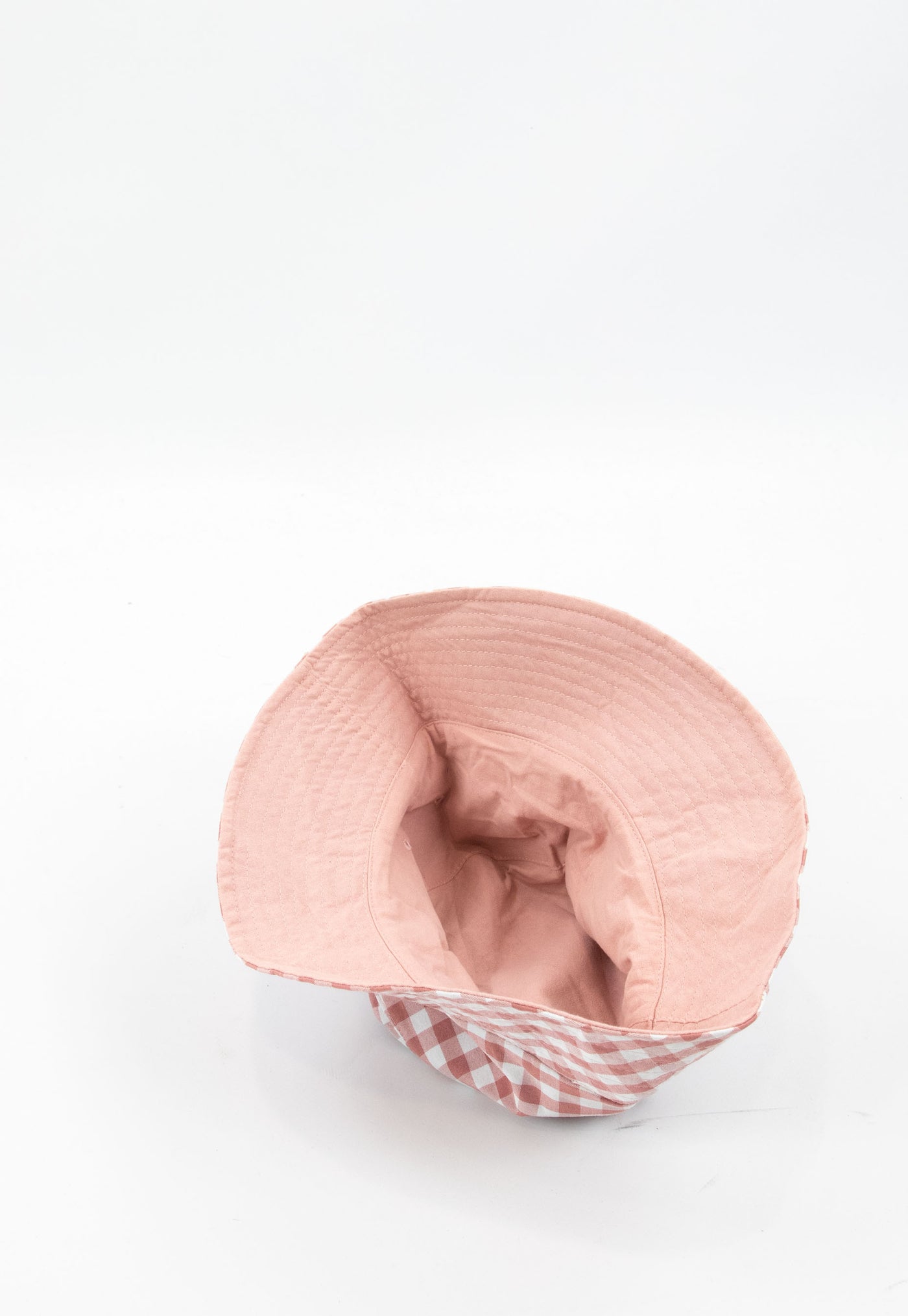 Bucket hat rosa de cuadros reversible