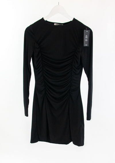 Vestido negro detalle fruncido NA-KD (NUEVO)