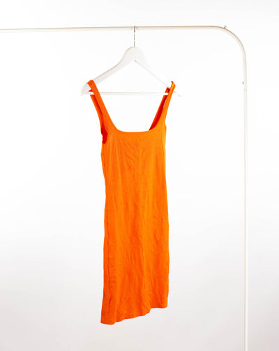 vestido de canalé naranja