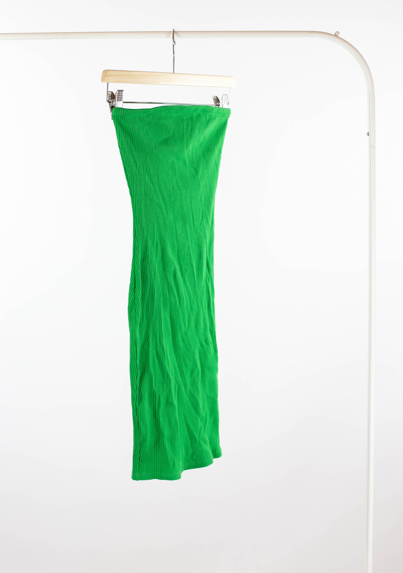 Vestido verde de canalé