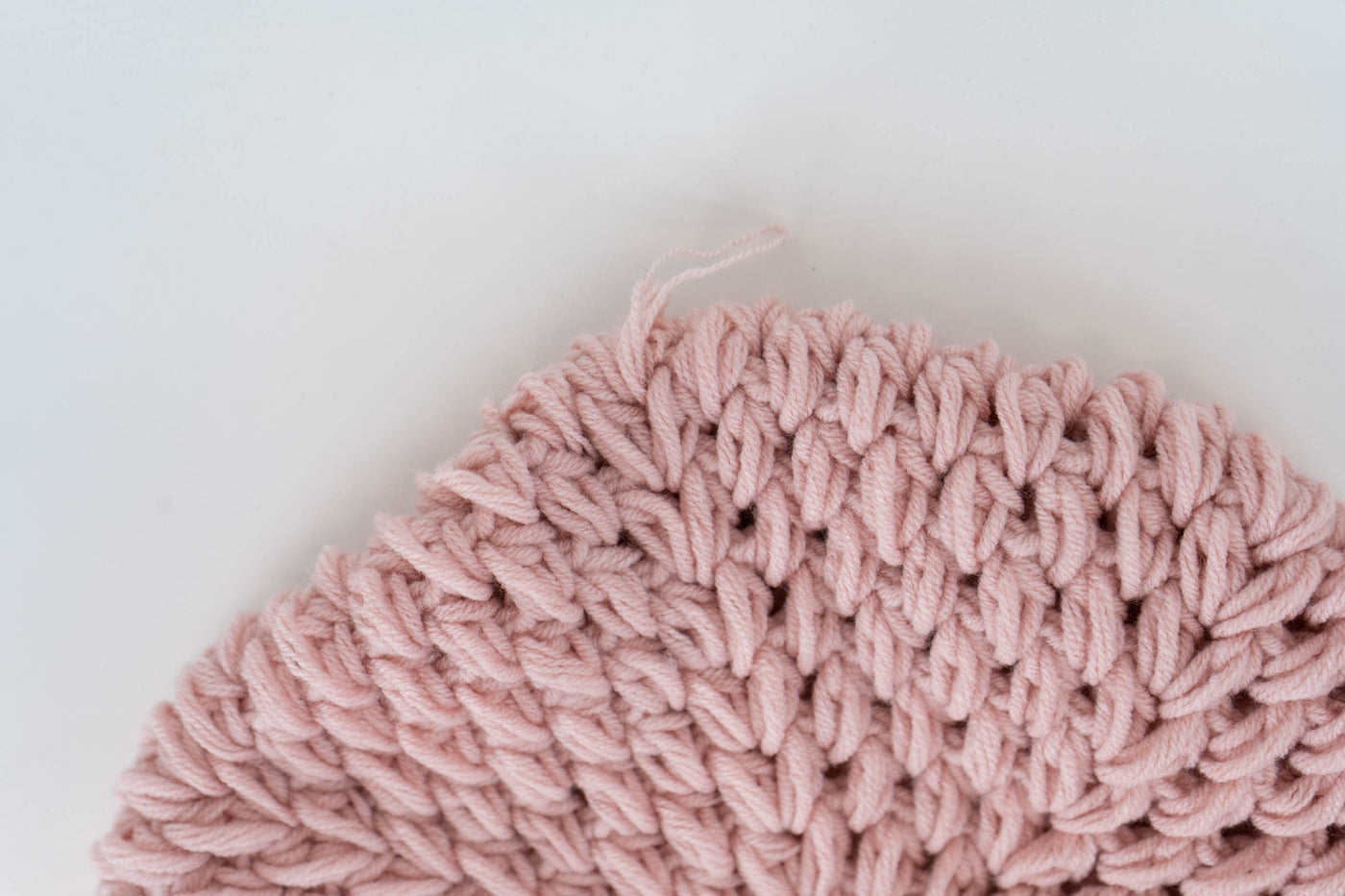 Boina de lana rosa claro