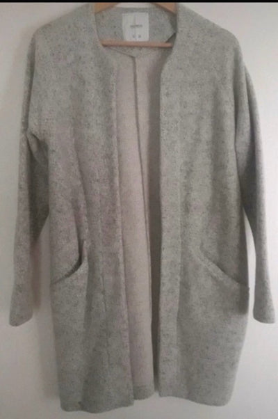Chaqueta punto lana gris claro T.M Pull&Bear