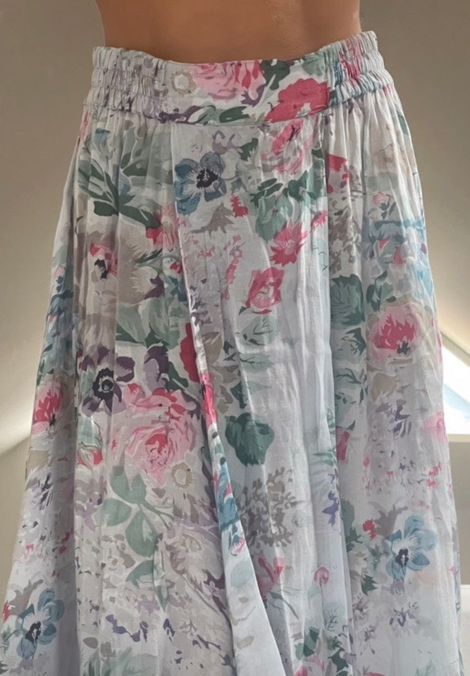 Falda larga vintage de flores