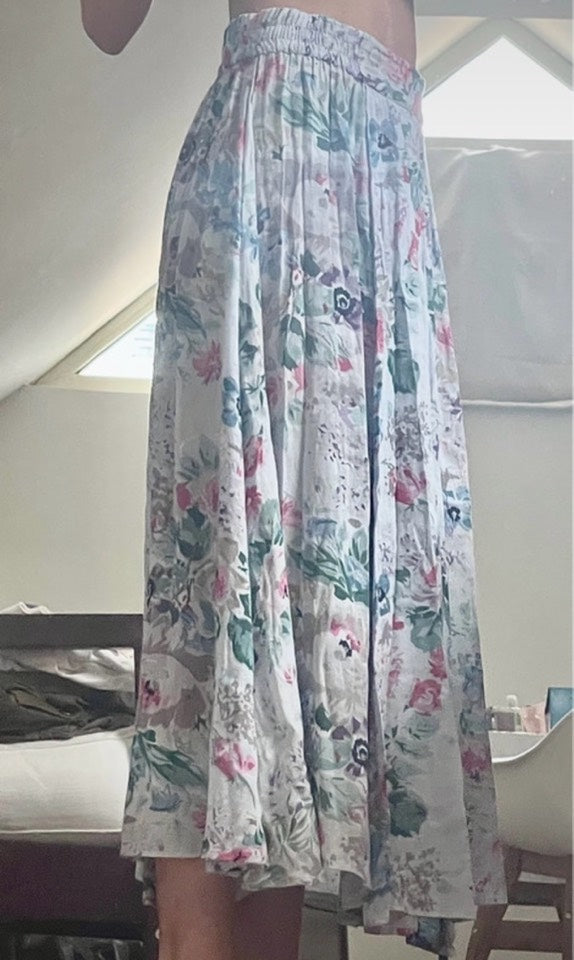 Falda larga vintage de flores