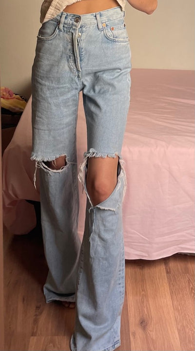 Jeans rotos denim de Zara