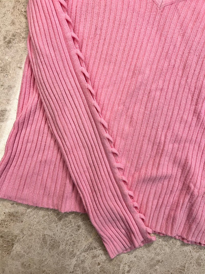 Jersey rosa cuello pico
