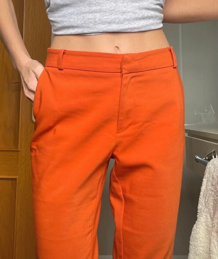 Pantalón naranja vintage corte sastre