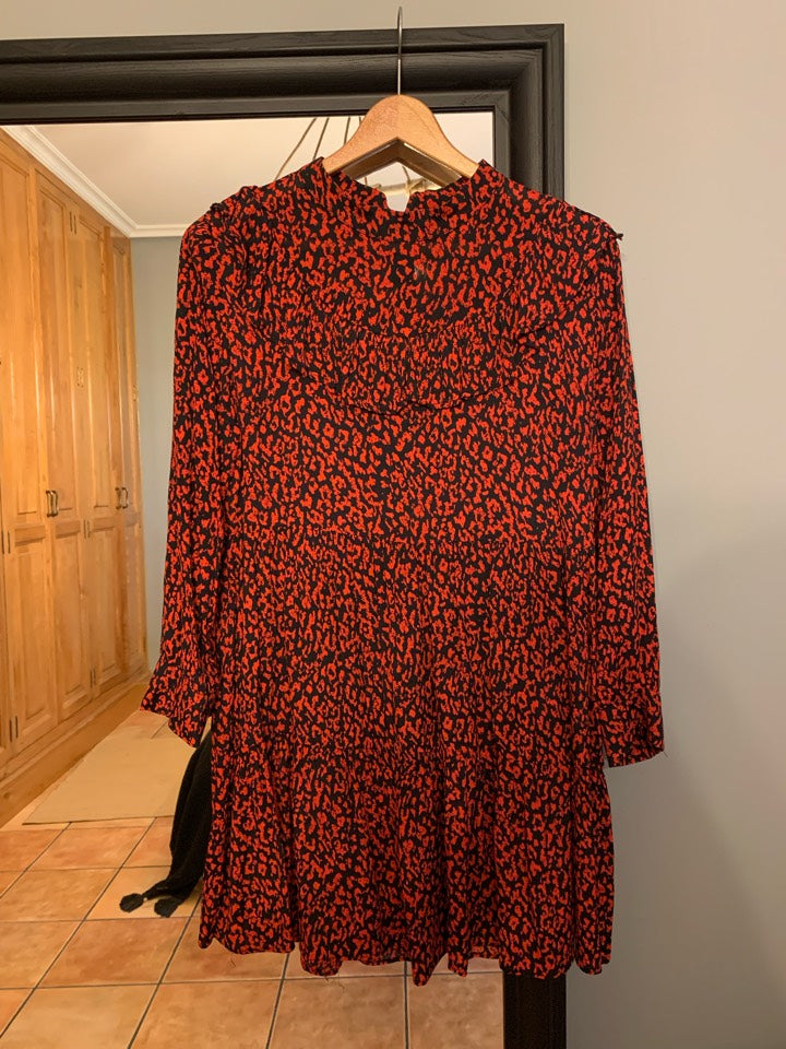 Vestido corto estampdo leopardo rojo