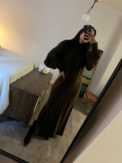 Vestido lana marrón