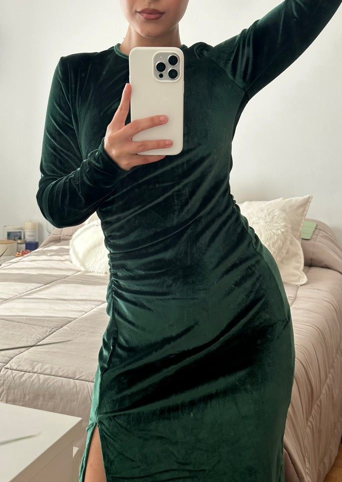 Vestido verde terciopelo